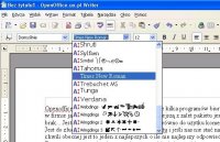 Openoffice - wybór czcionki