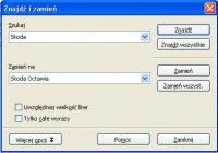 Znajdź i zamień - Openoffice Write